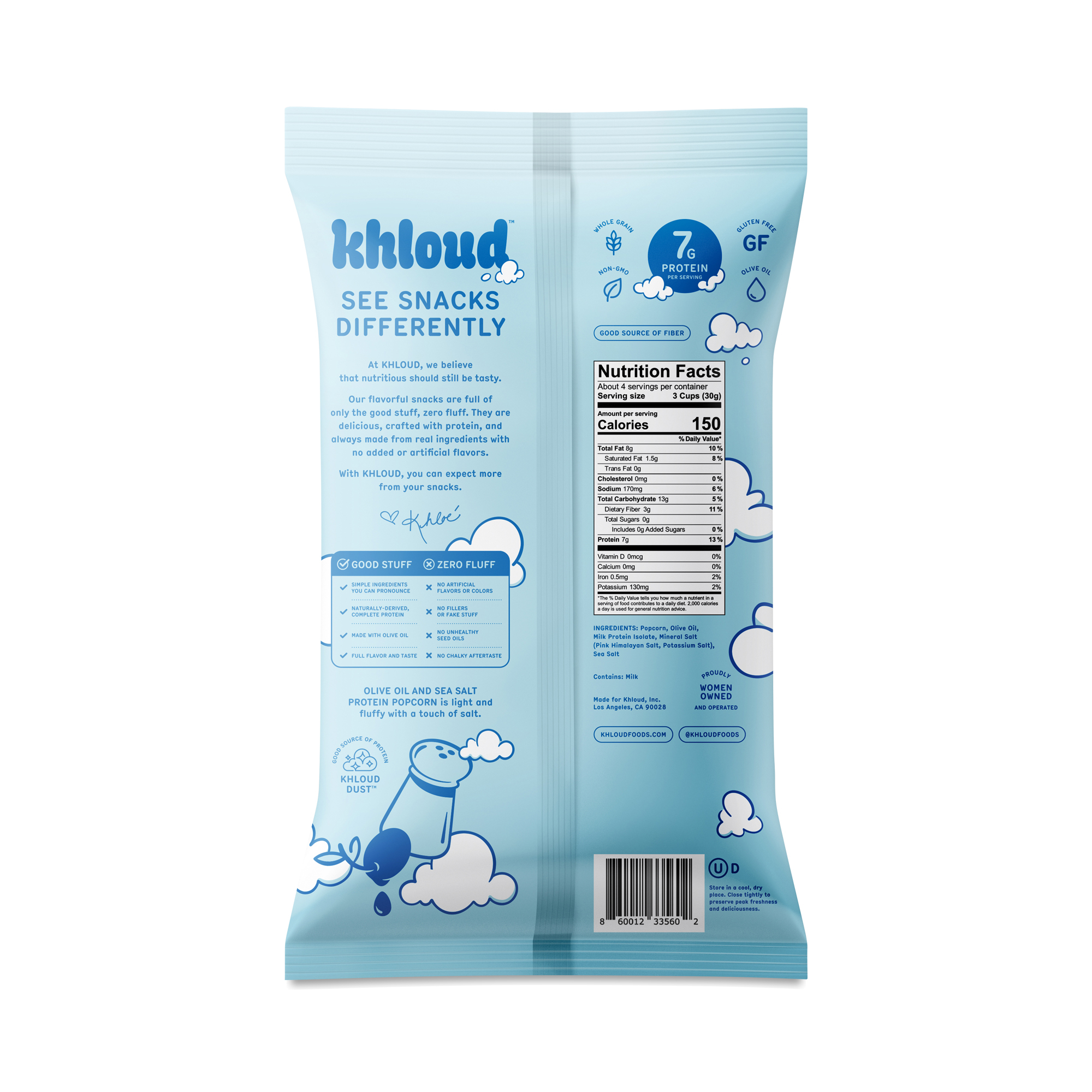 Khloud Protein Popcorn, Olive Oil & Sea Salt | Thrive Market