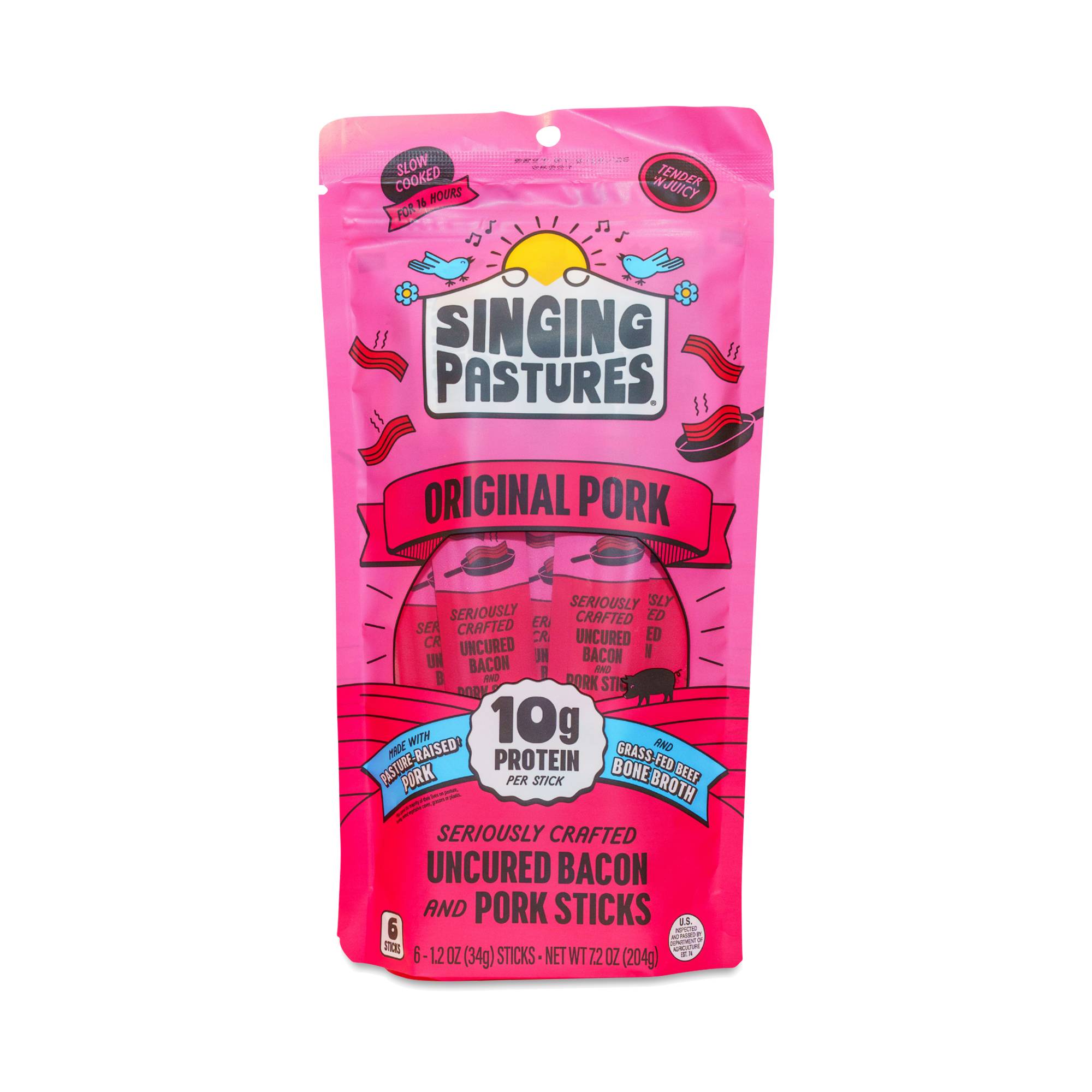 Uncured Bacon & Pork Sticks, Original Pork