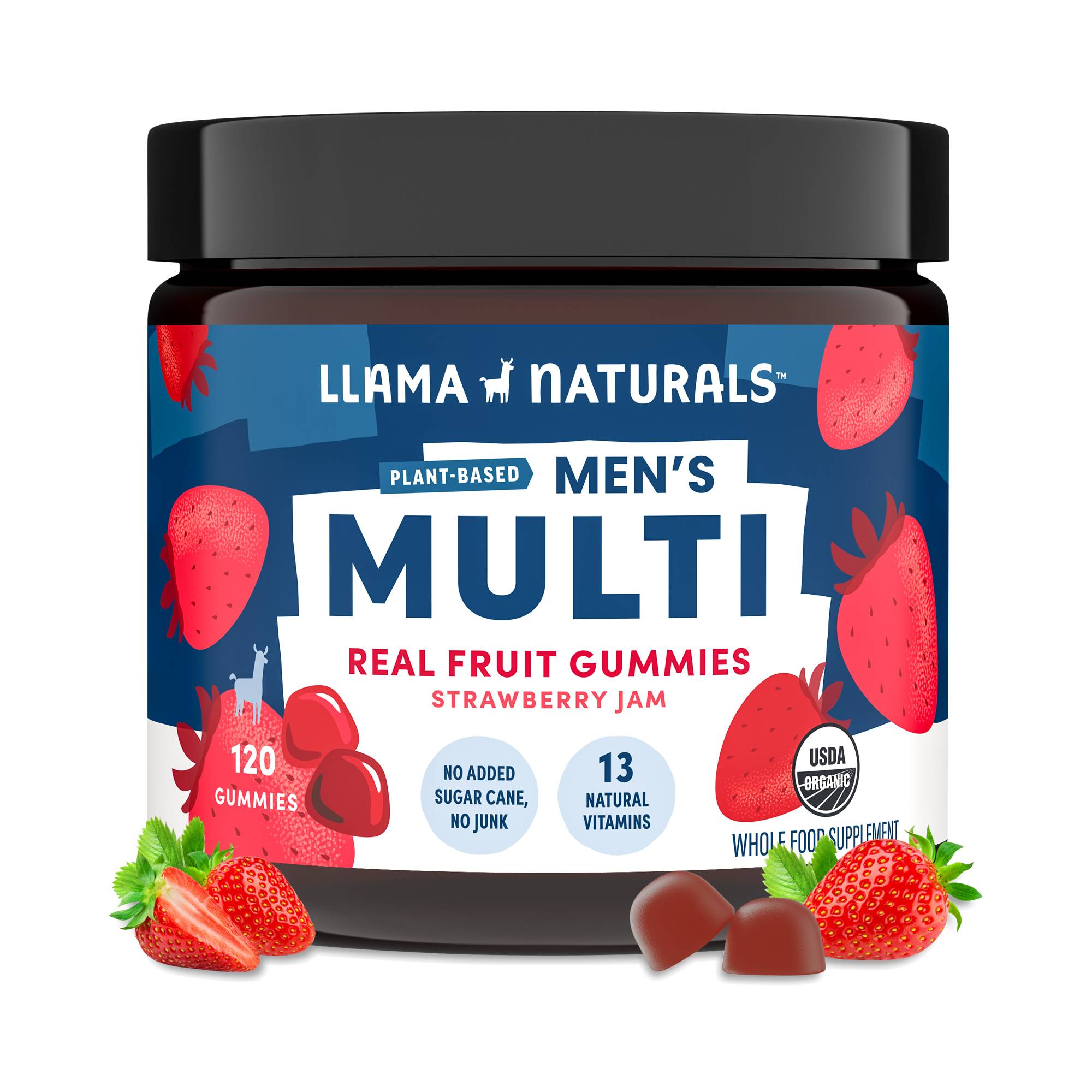 Men's Organic Multivitamin Gummies, Strawberry Jam