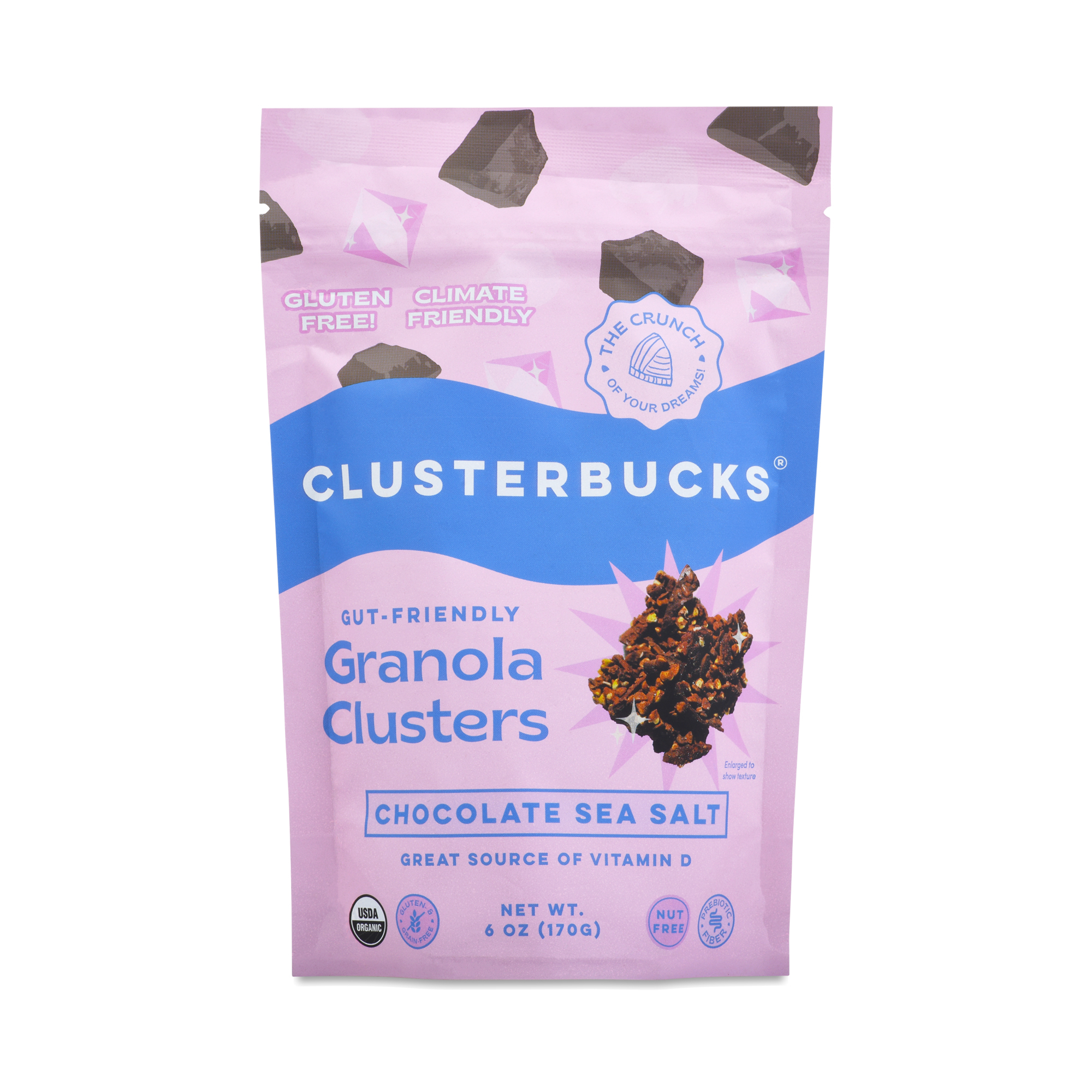 Lil Bucks Clusterbucks, Granola Clusters, Chocolate Sea Salt Thrive