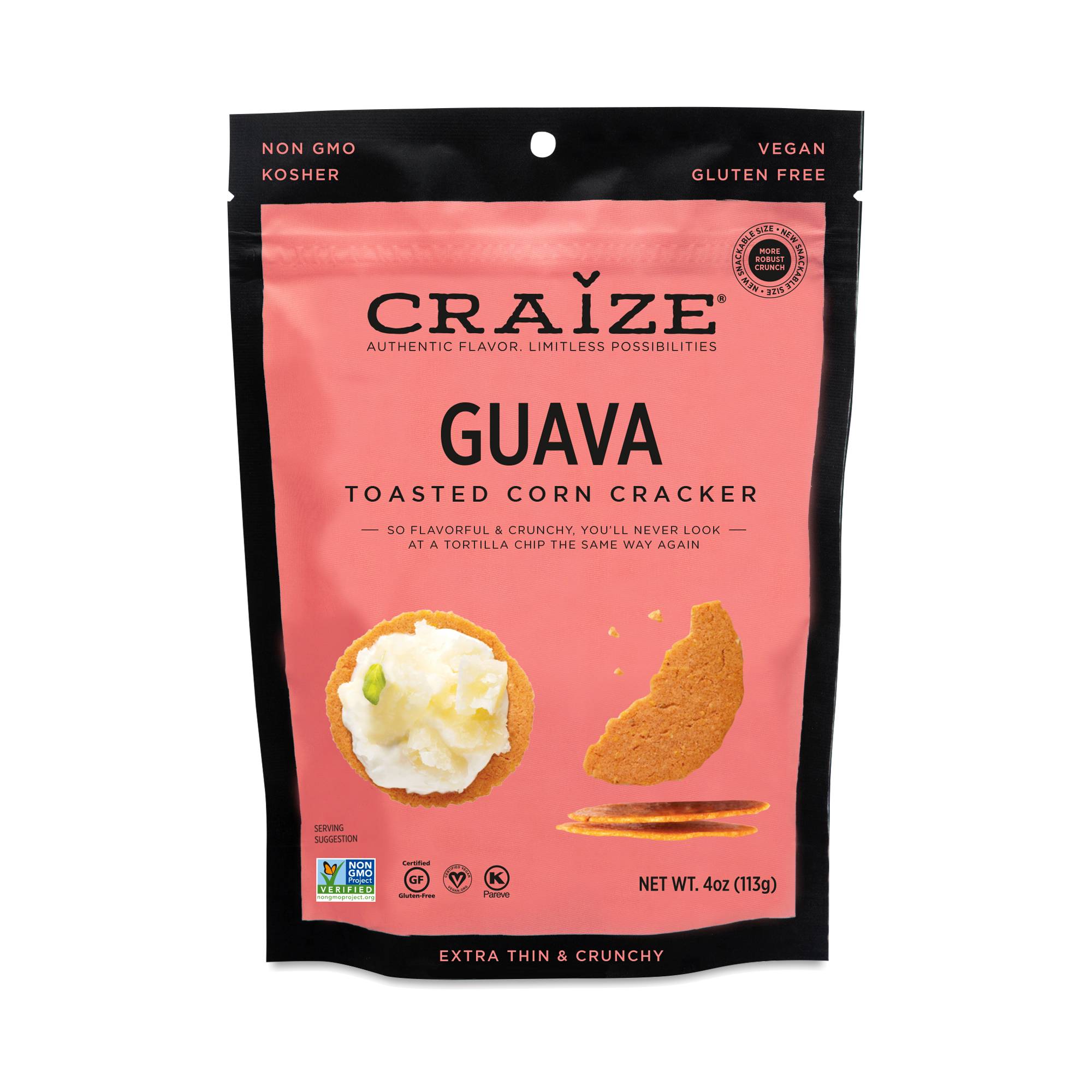 Toasted Corn Crackers, Guava