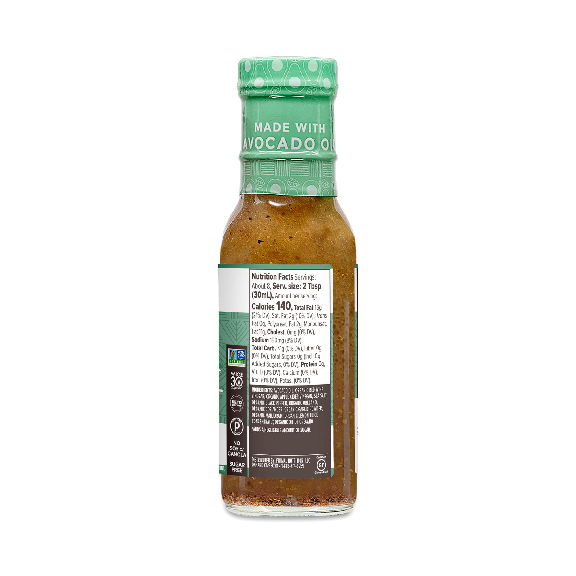 Primal Kitchen Greek Vinaigrette - 8 oz bottle