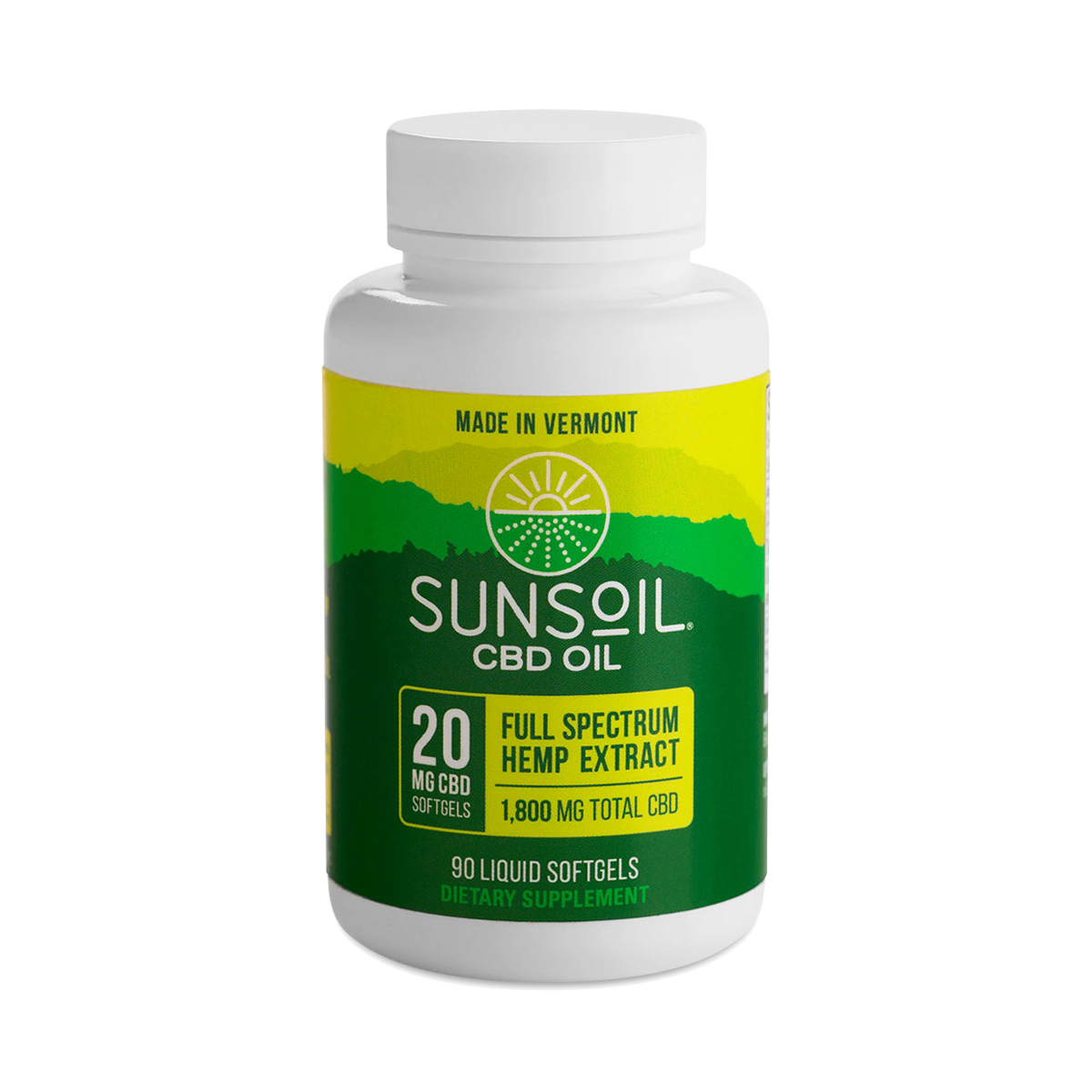 Sunsoil Full Spectrum CBD Oil Softgels, 20mg | Thrive Market