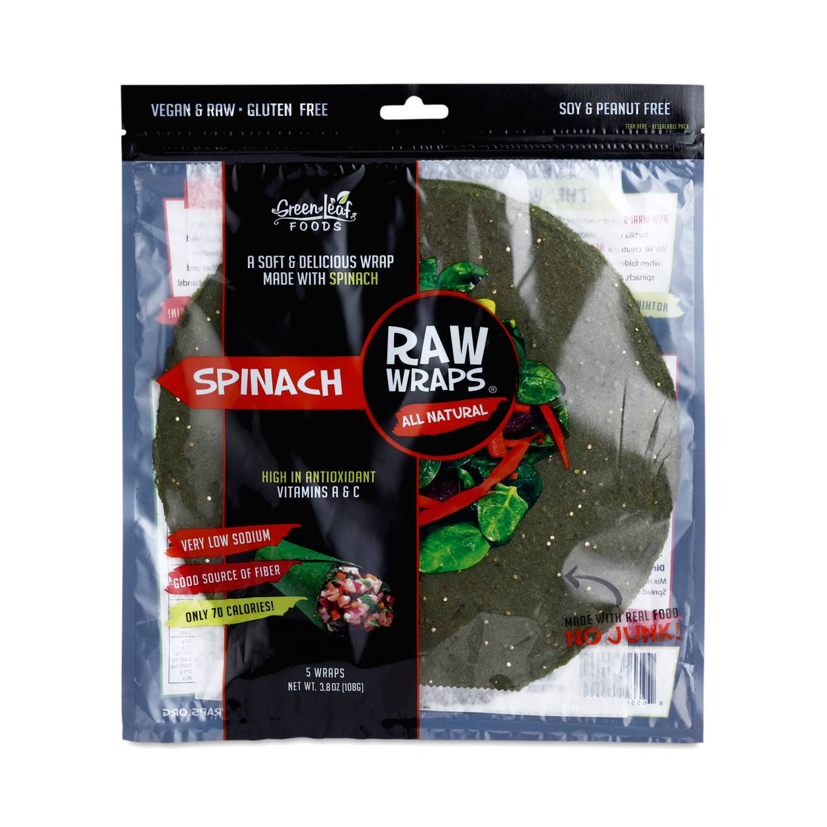 Spinach Raw Wraps by Green Leaf Foods Thrive Market