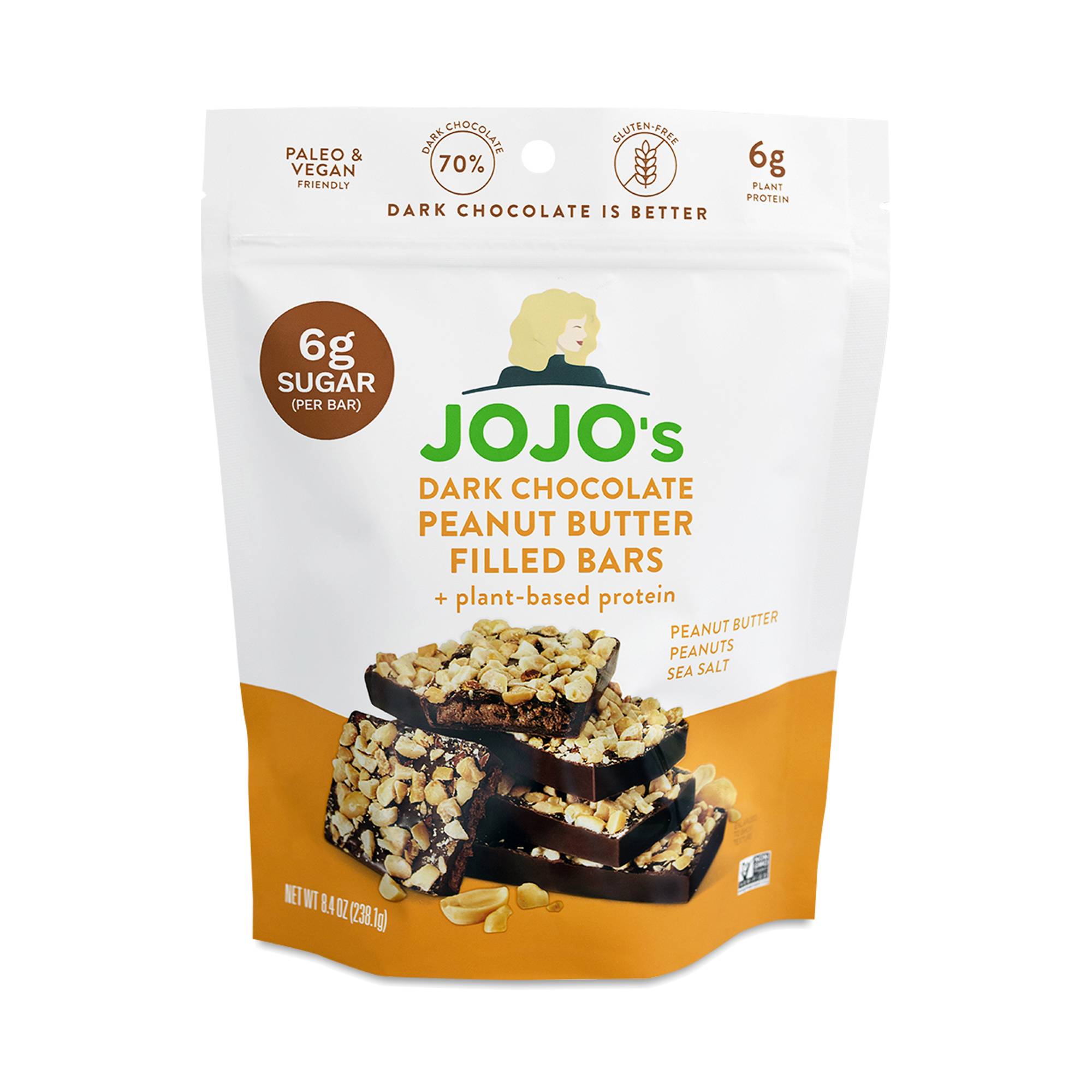 Dark Chocolate Bars, Peanut Butter Filled