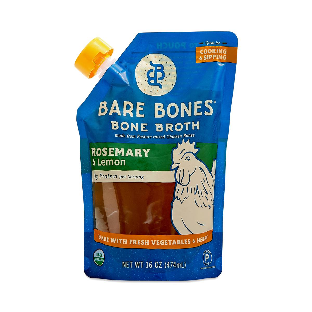 Rosemary & Lemon Chicken Bone Broth by Bare Bones Thrive Market
