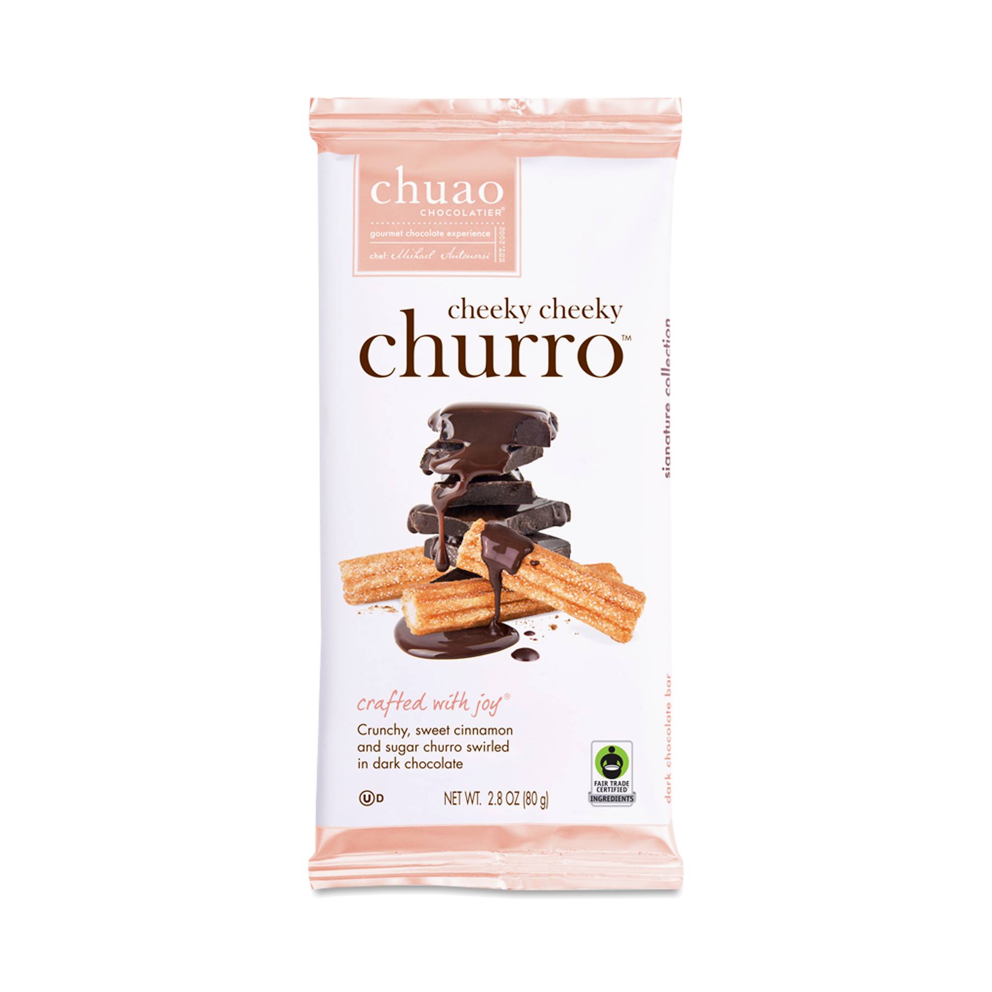 Dark Chocolate Bar, Cheeky Cheeky Churro