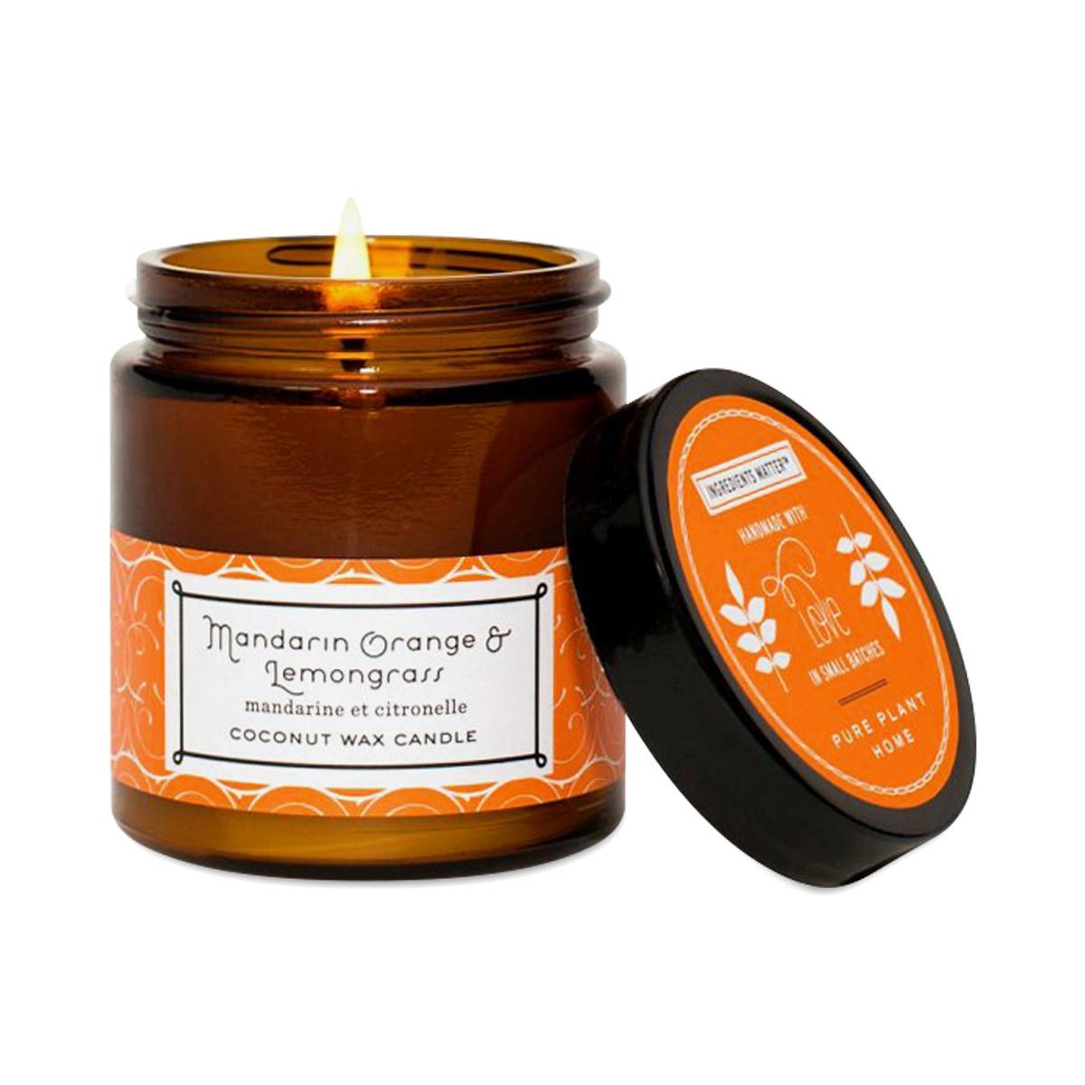 Coconut Wax Candle, Mandarin Orange & Lemongrass