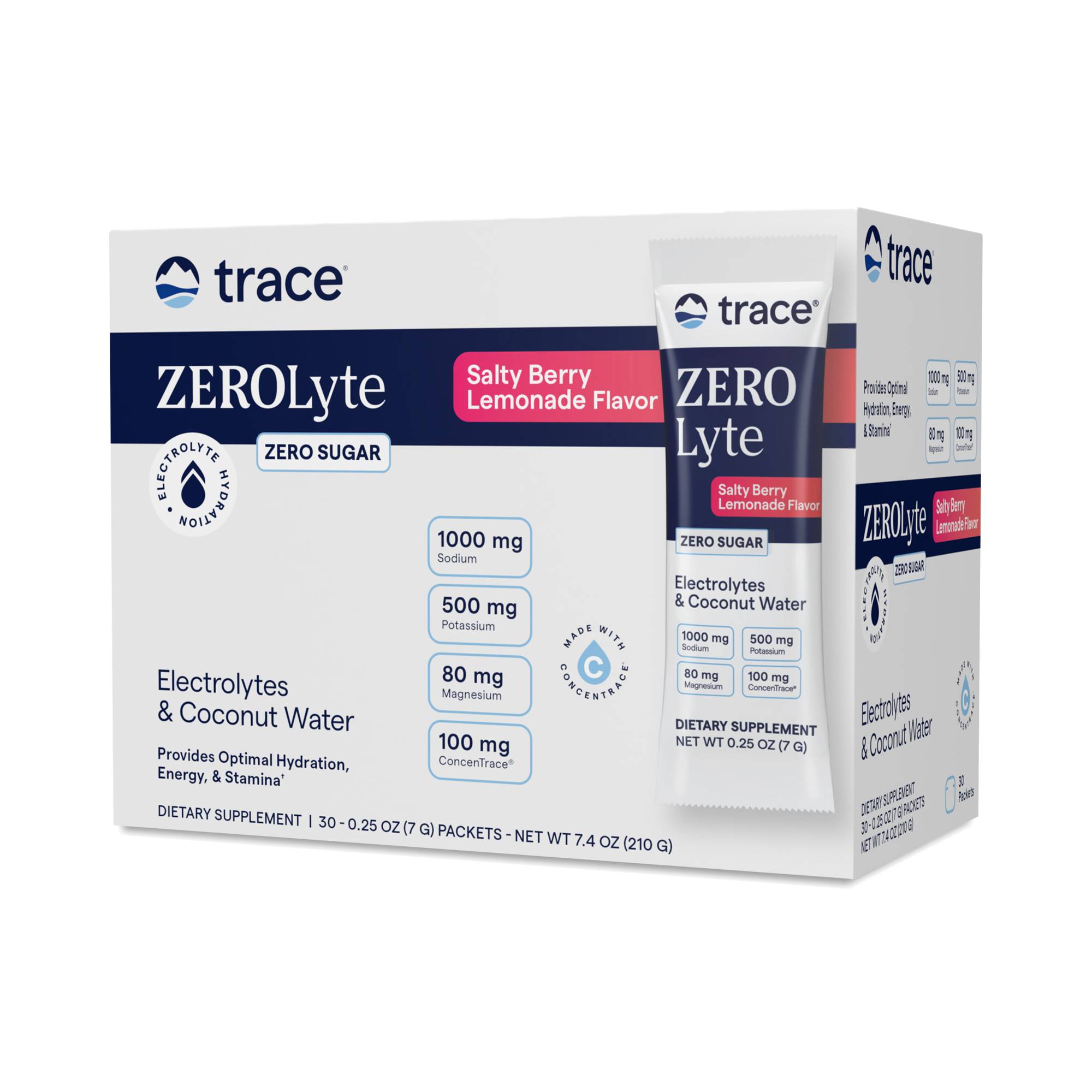 Zerolyte Electrolytes & Coconut Water, Salty Berry Lemonade