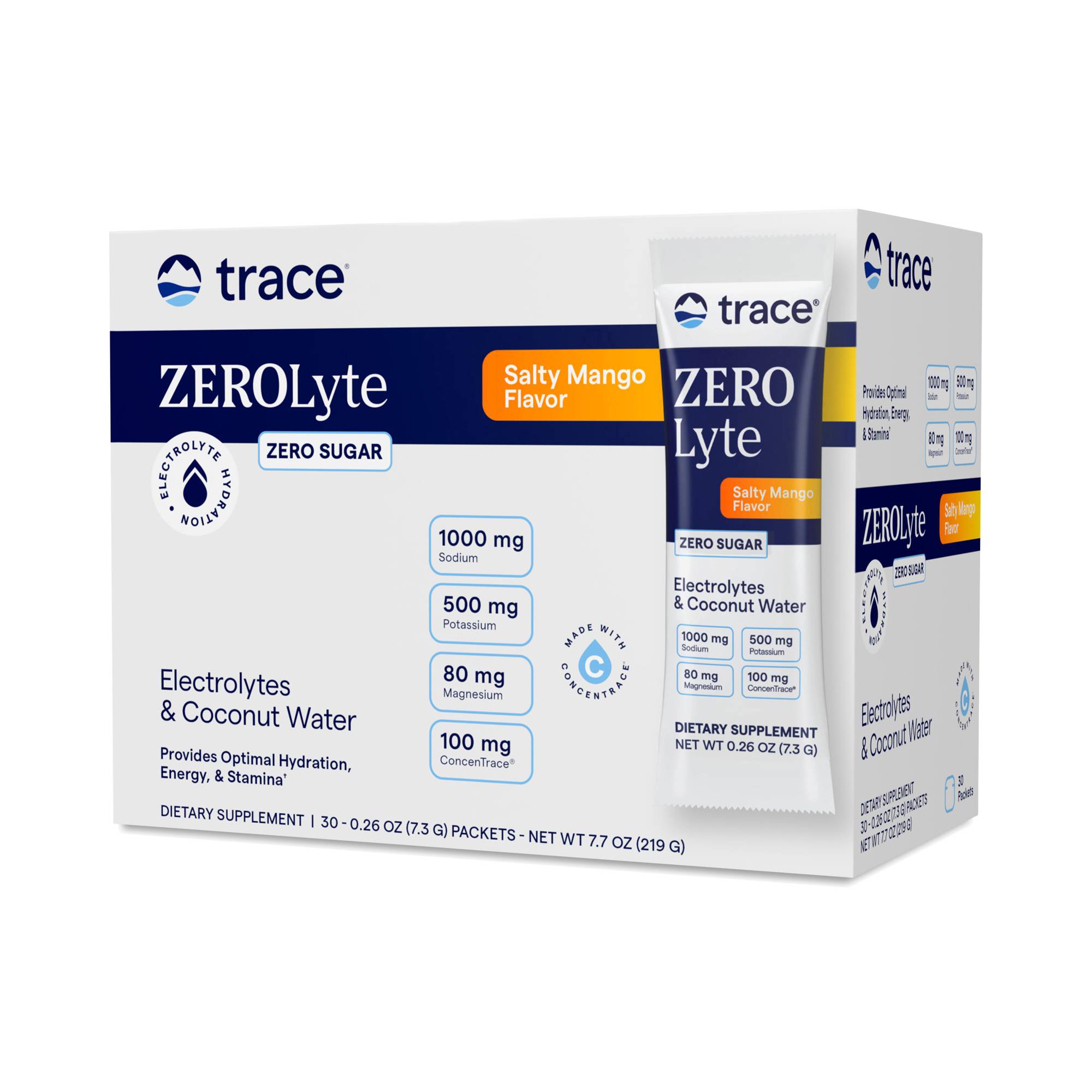 Zerolyte Electrolytes & Coconut Water, Salty Mango