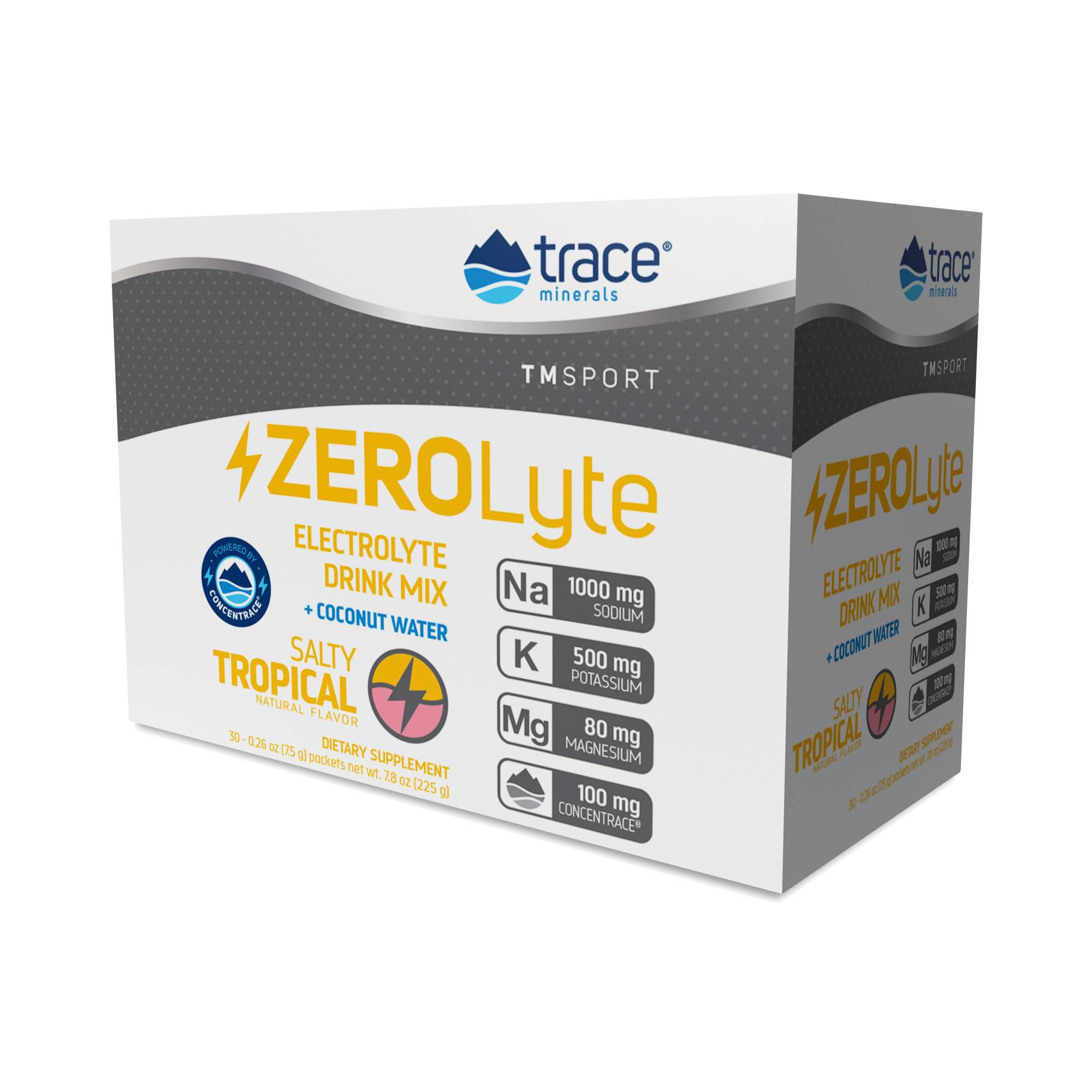 Zerolyte Electrolyte Drink Mix + Coconut Water, Salty Tropical