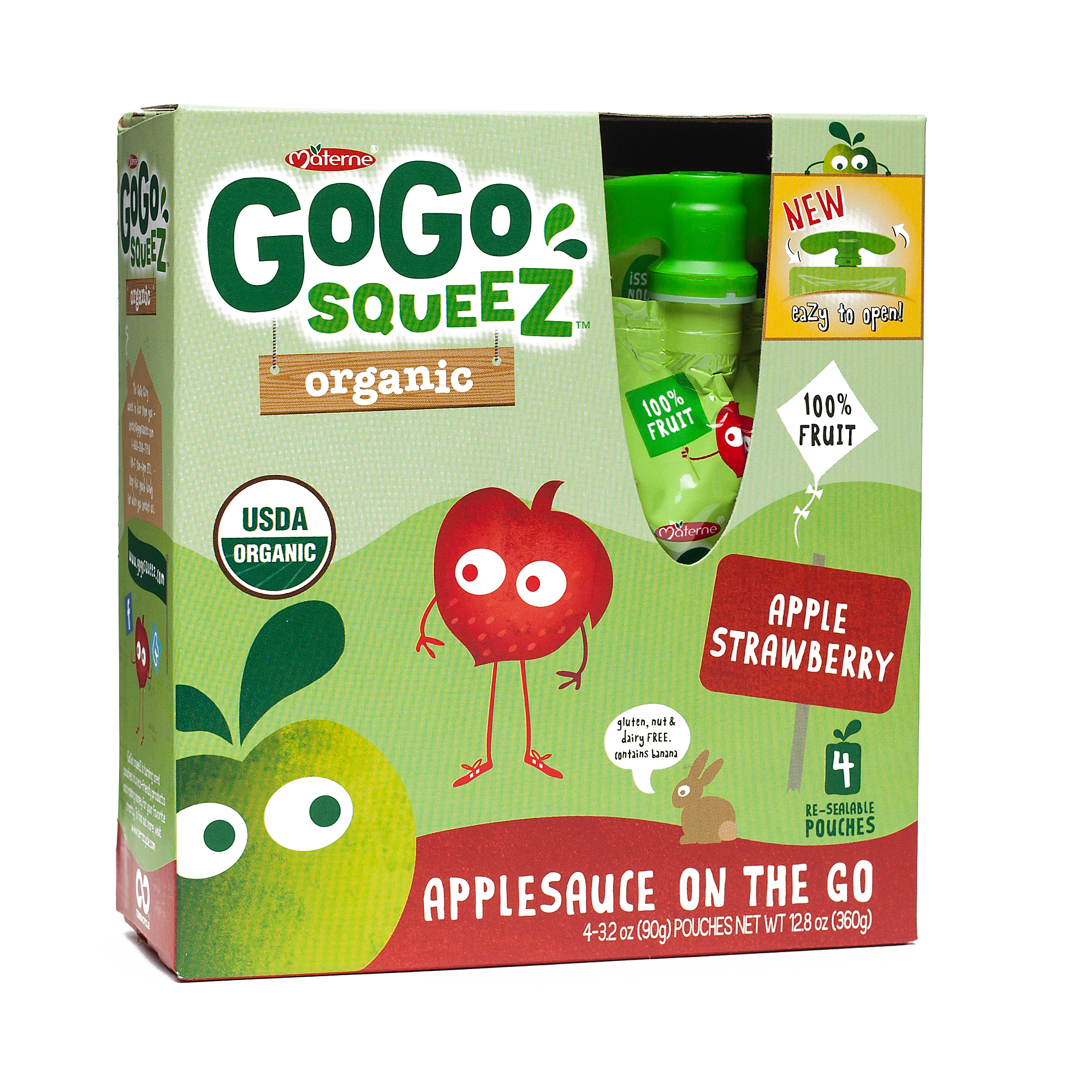 Organic Applesauce Squeezes - Apple Strawberry