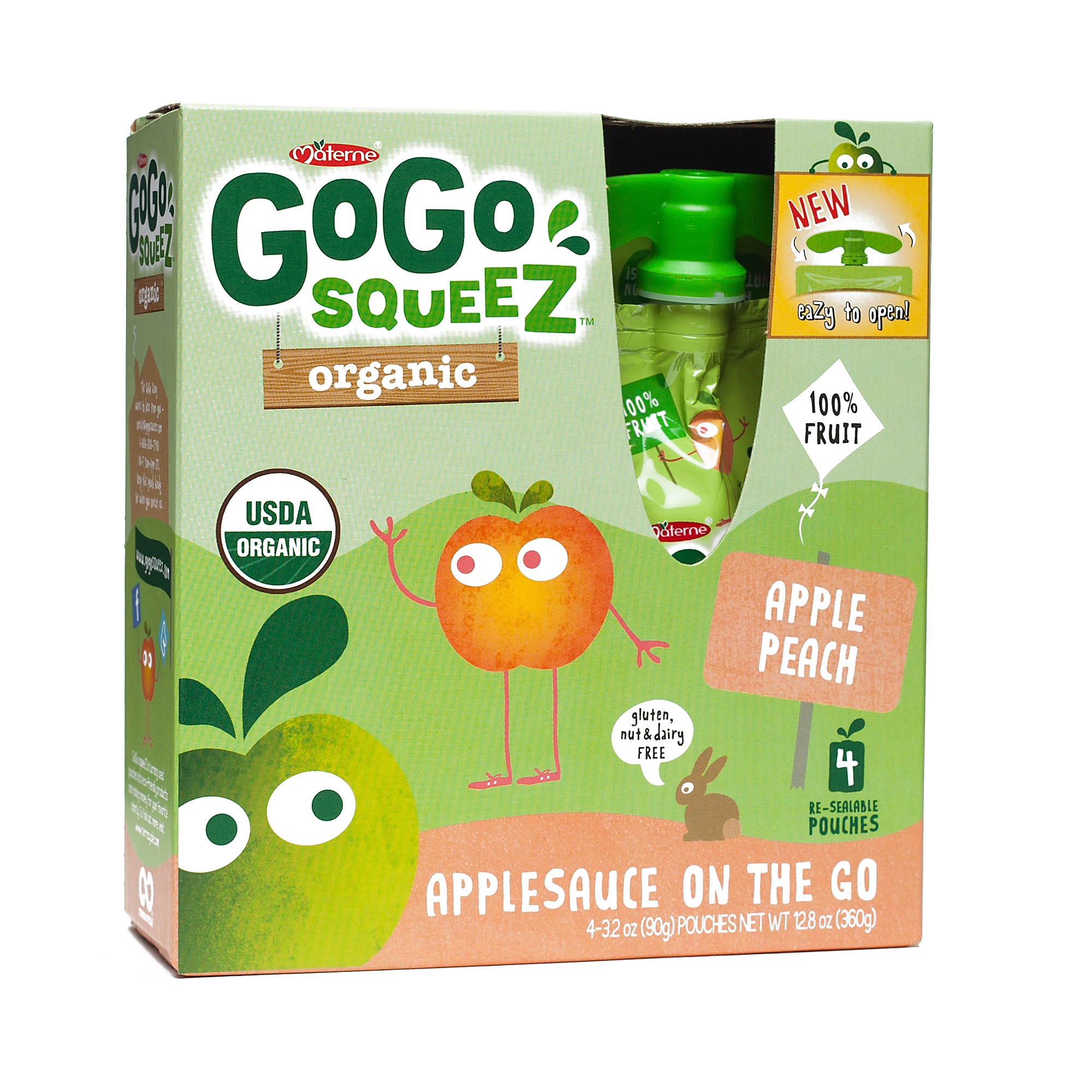 Organic Applesauce Squeezes - Apple Peach
