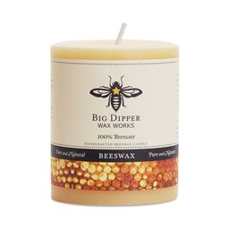 Pure Beeswax Pillar Candle, Medium