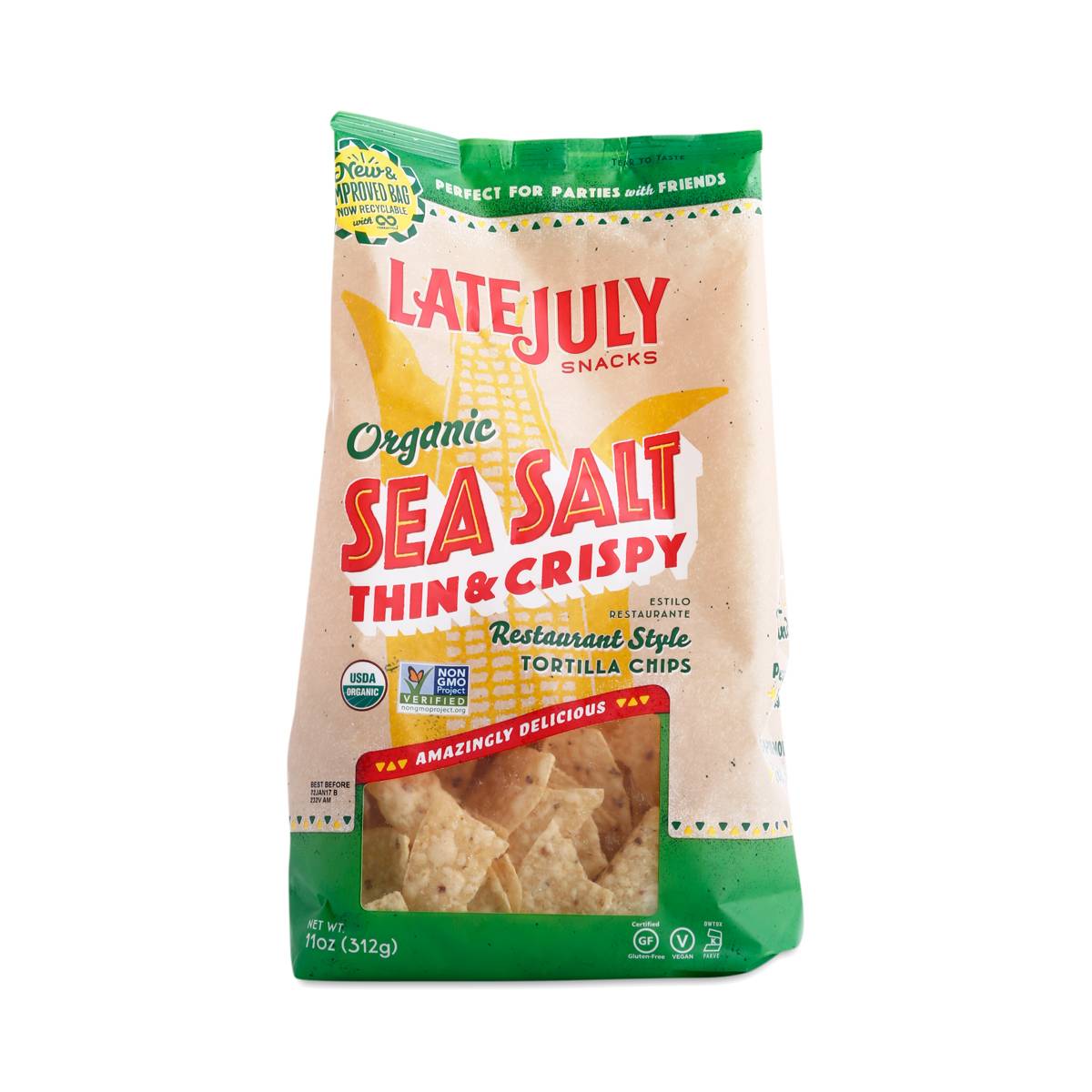 Organic Sea Salt Tortilla Chips by Late July Thrive Market
