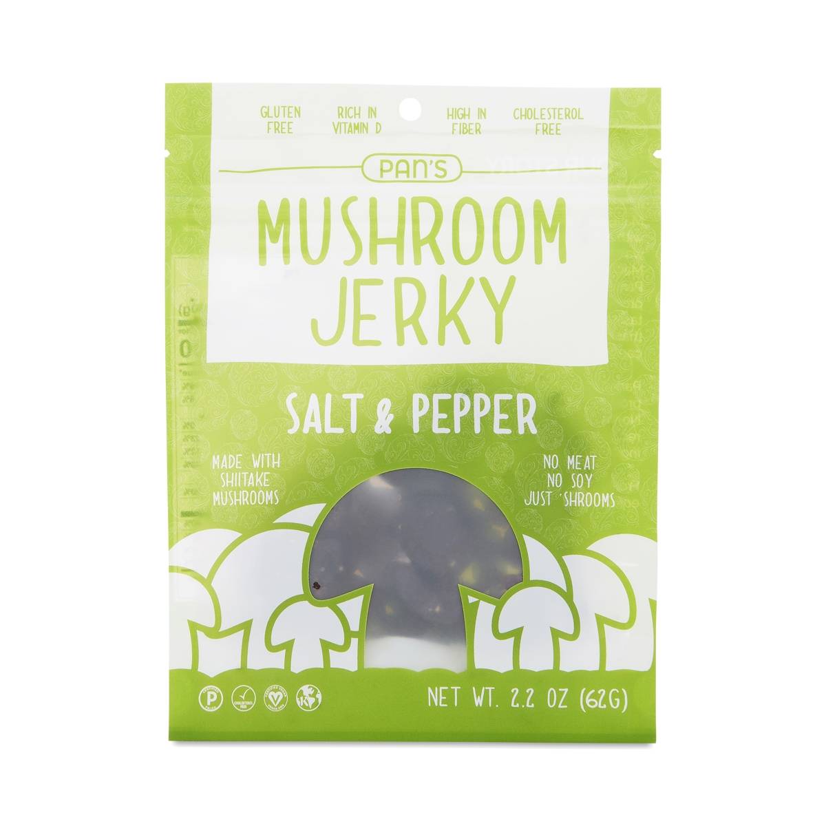 Pan's Mushroom Jerky Salt & Pepper Mushroom Jerky Thrive Market
