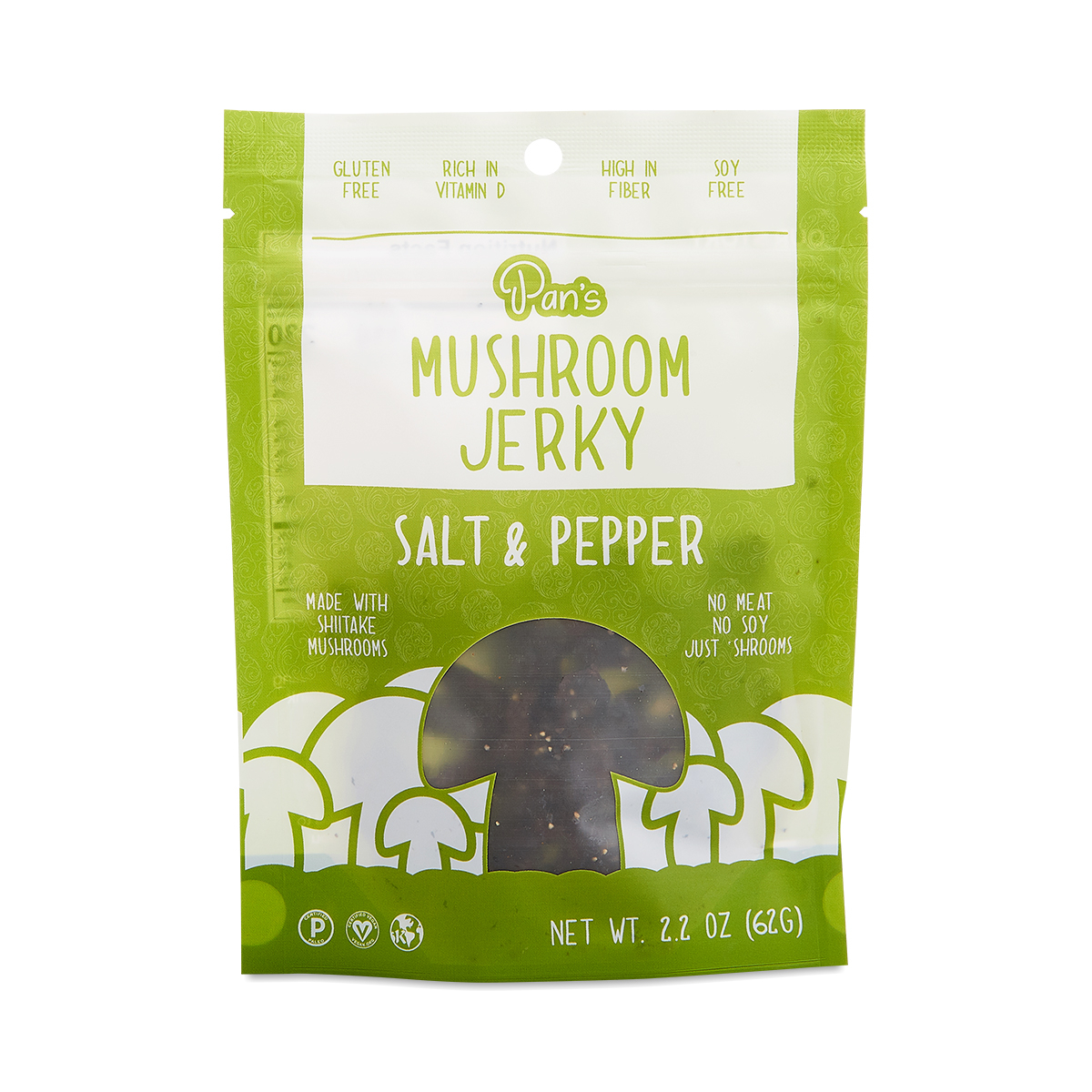 Pan's Mushroom Jerky Salt & Pepper Mushroom Jerky Thrive Market