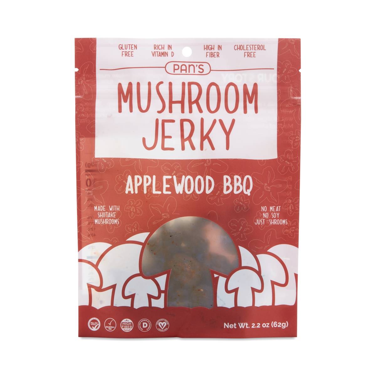 Pan's Mushroom Jerky Applewood BBQ Mushroom Jerky Thrive Market