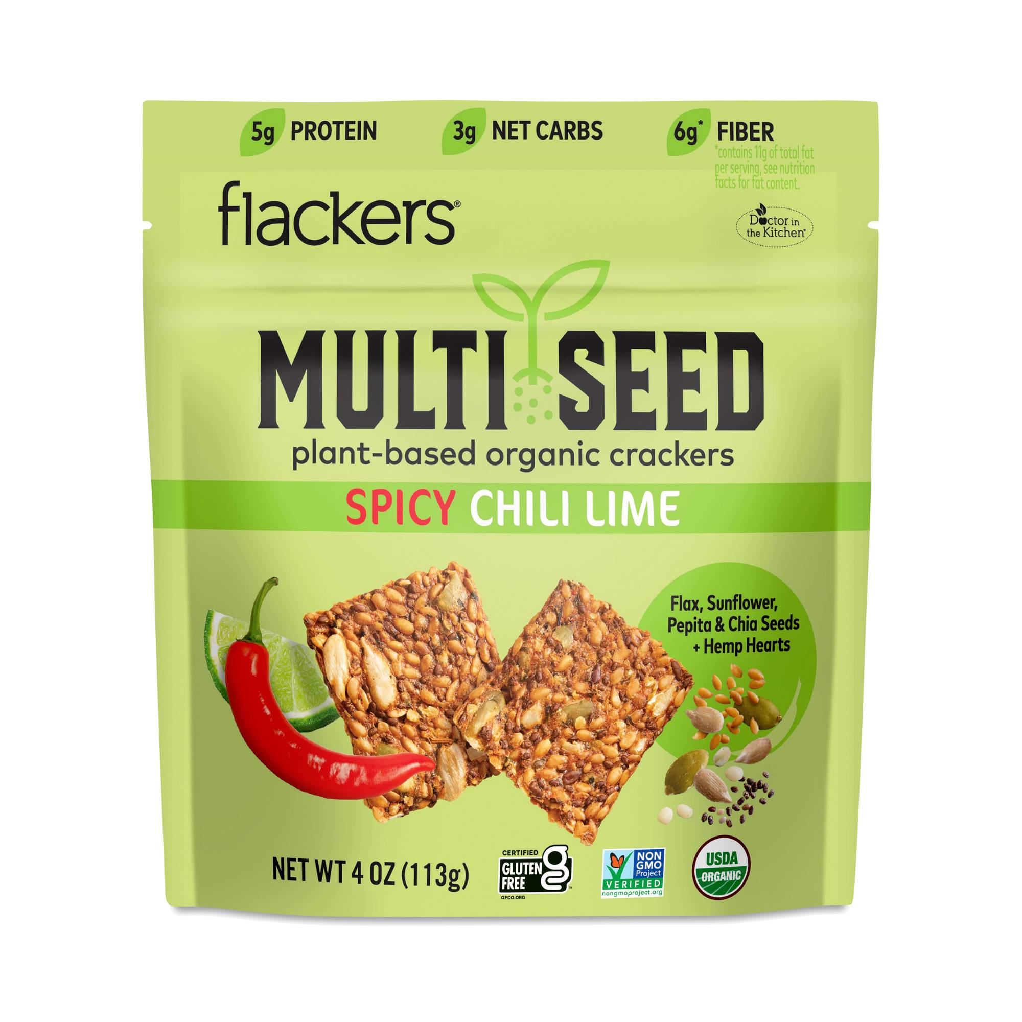 Multi Seed Crackers, Spicy Chili Lime