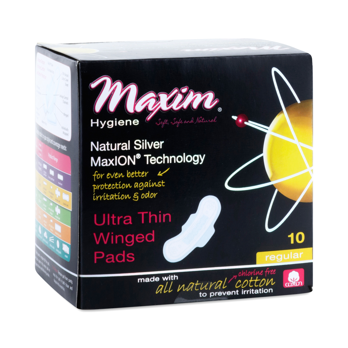 MaxION Ultra Thin Winged Pads, Daytime, Regular Flow