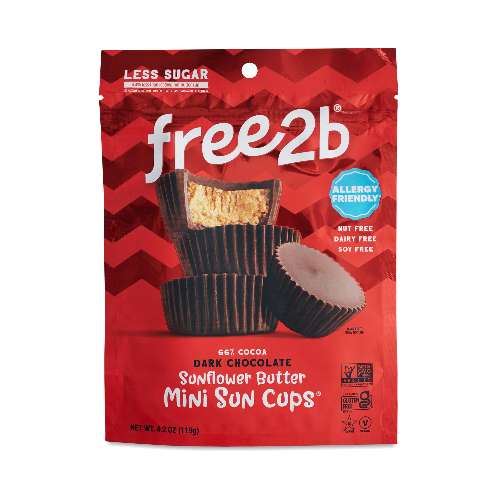 Mini Sunflower Butter Dark Chocolate Cups 66%