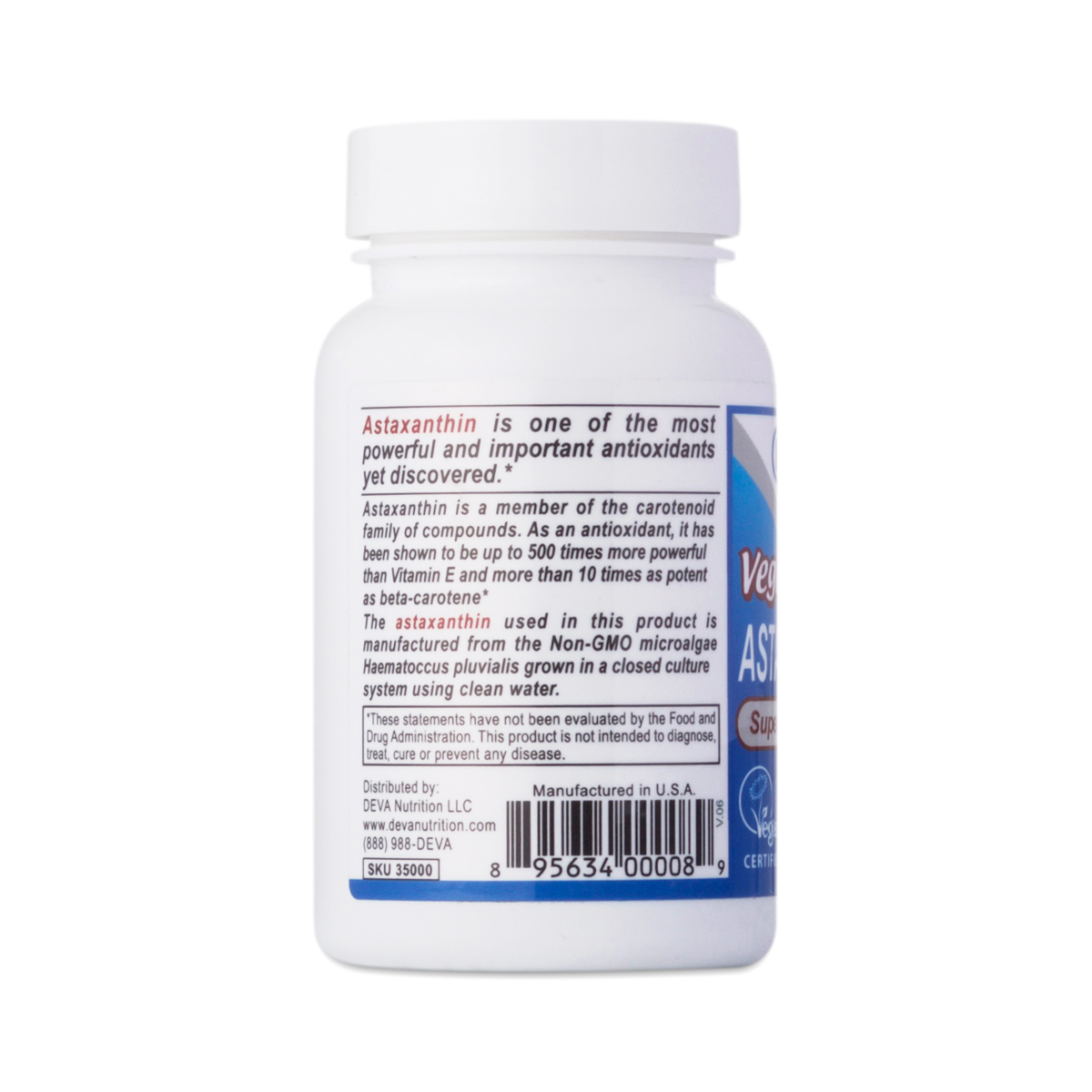 30 ct. Astaxanthin Super Antioxidant, Vegan by Deva Thrive Market