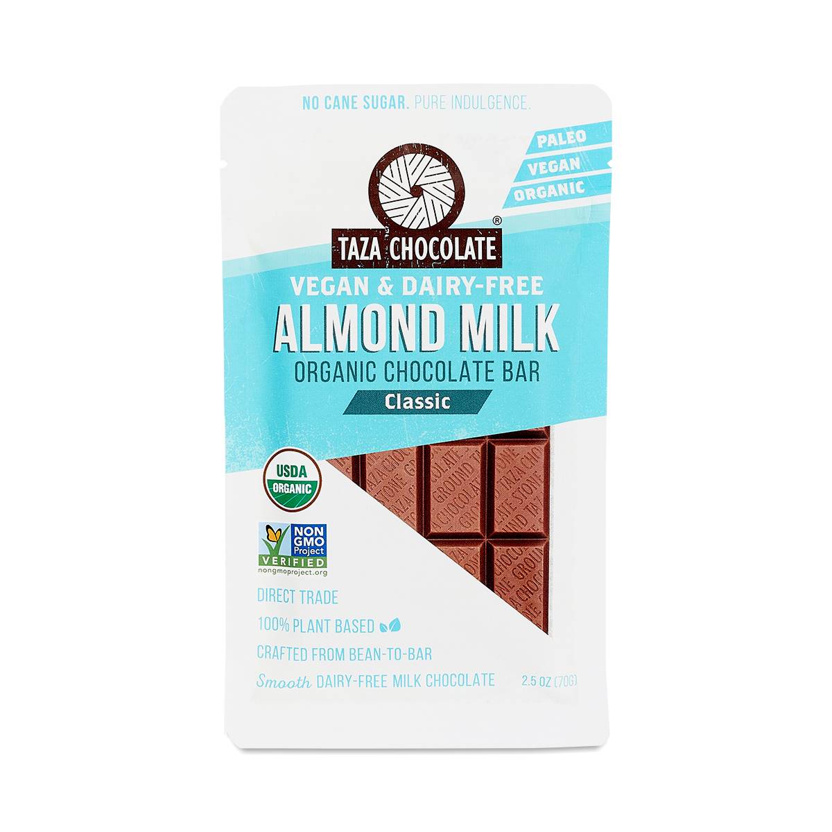 Taza Chocolate Almond Milk Chocolate Bar, Classic Thrive Market