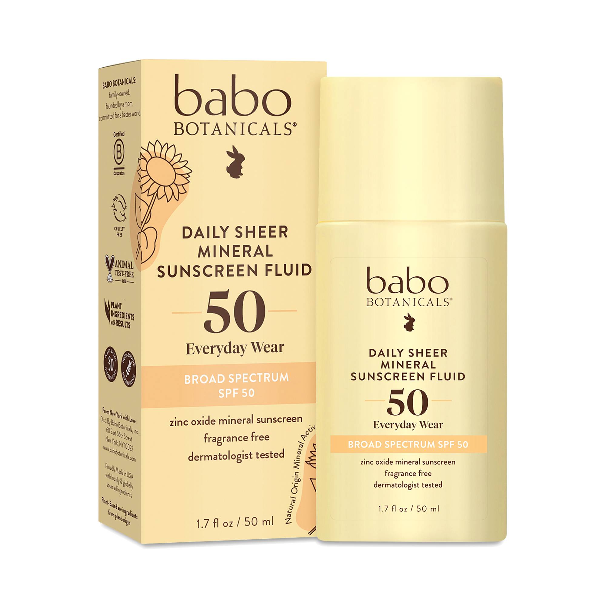 Daily Sheer Mineral Sunscreen Fluid, SPF50