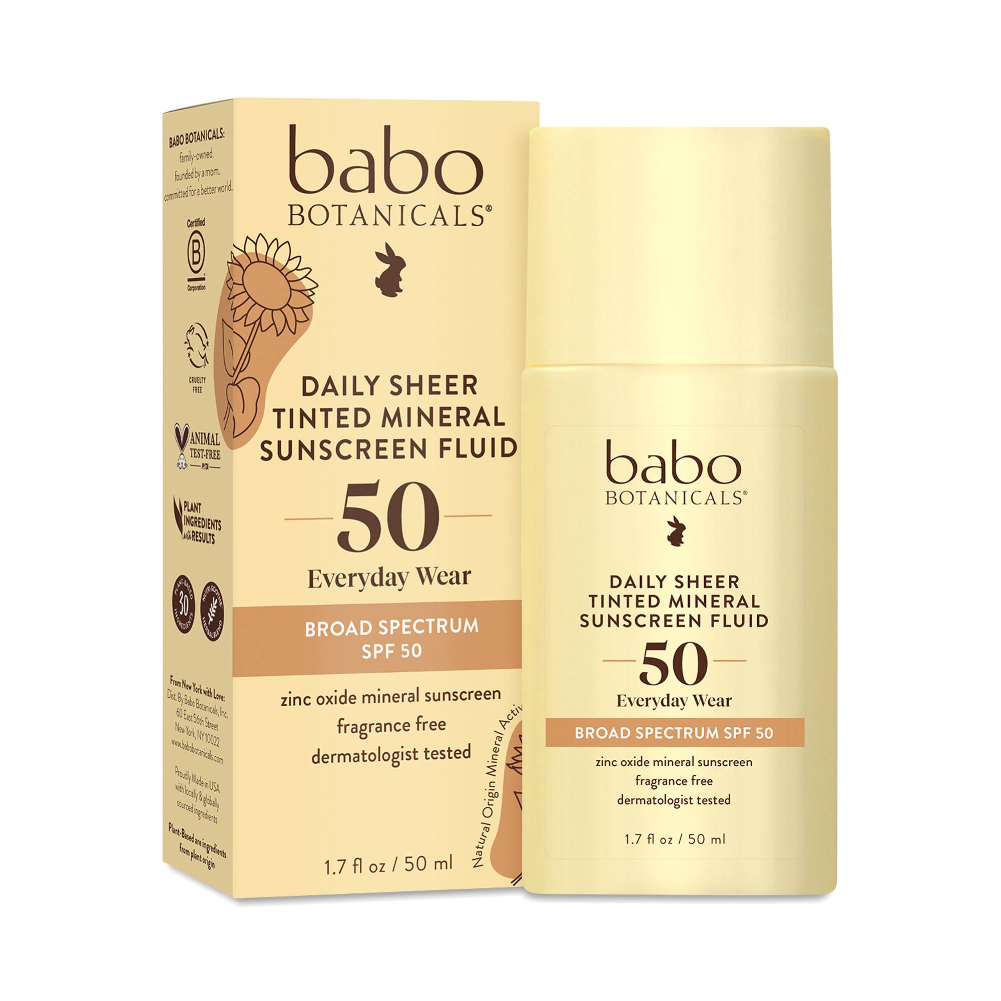 Daily Sheer Tinted Mineral Sunscreen Fluid, SPF50