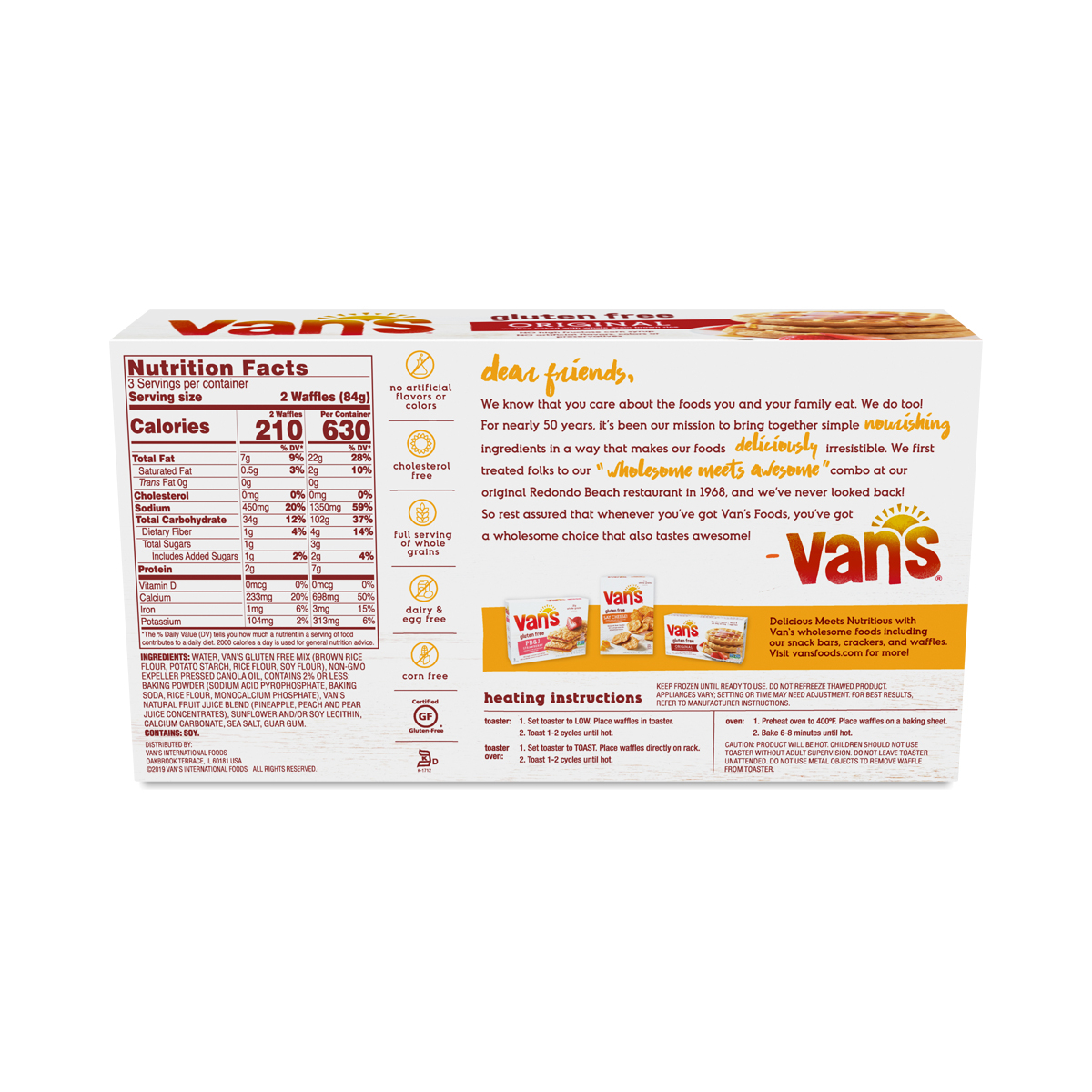 Van's GlutenFree Waffles, Original Thrive Market