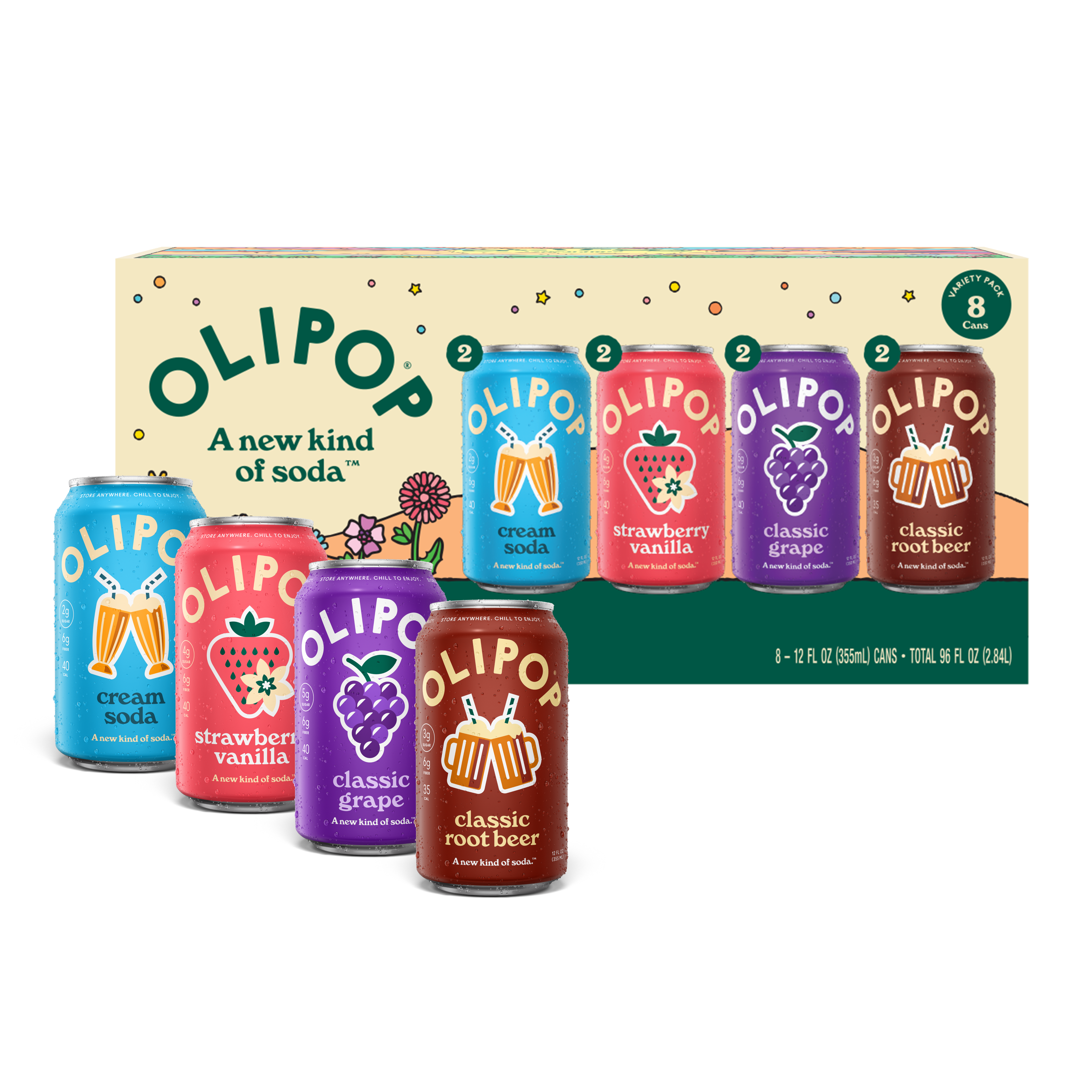 Olipop, Prebiotic Soda Favorites Variety Pack