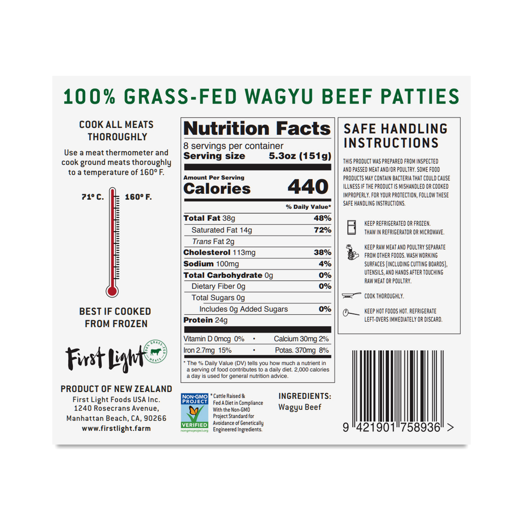 Grassfed, Venison Burger Patties With Wagyu Beef Force, 52 OFF