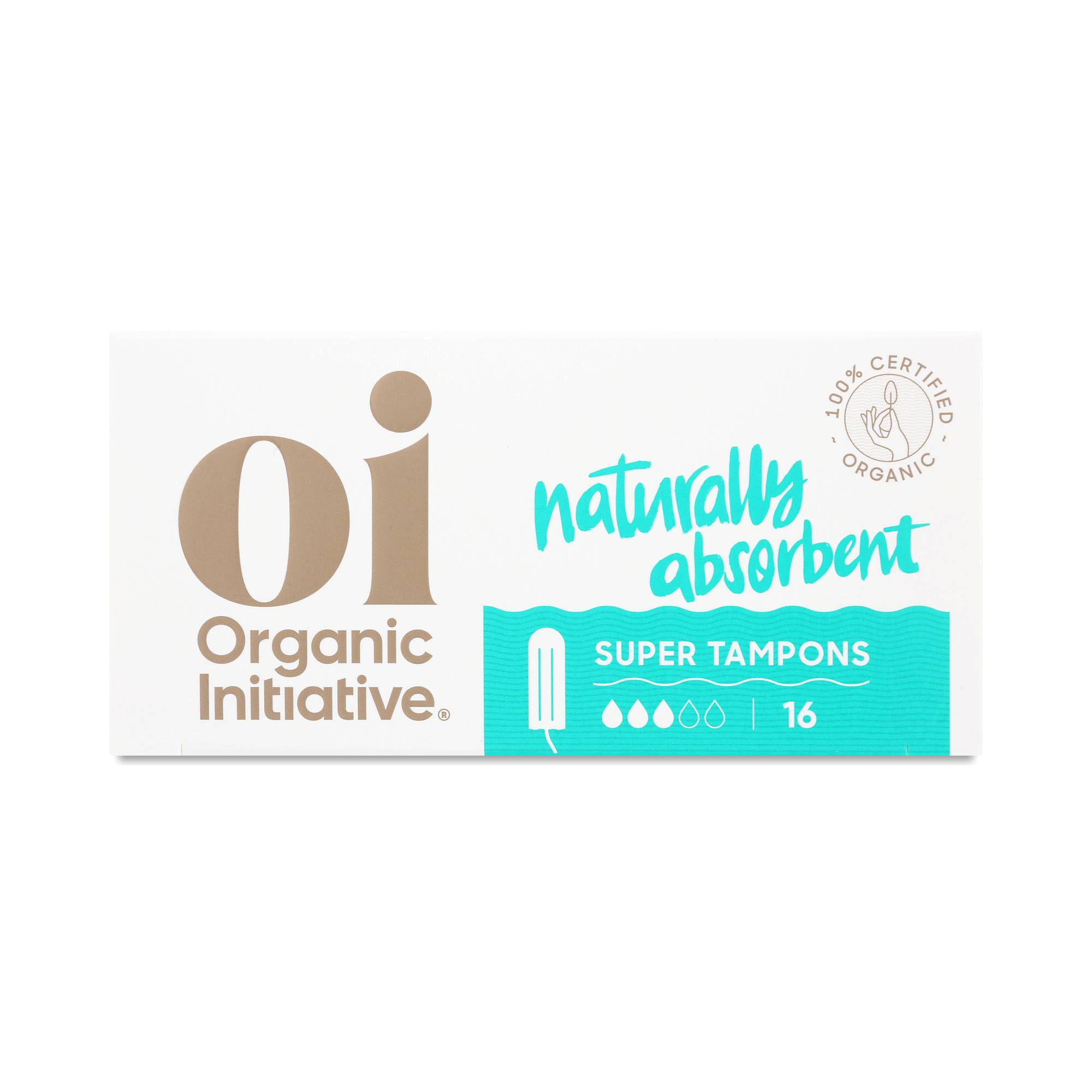 Organic Cotton Non-applicator Tampons, Super