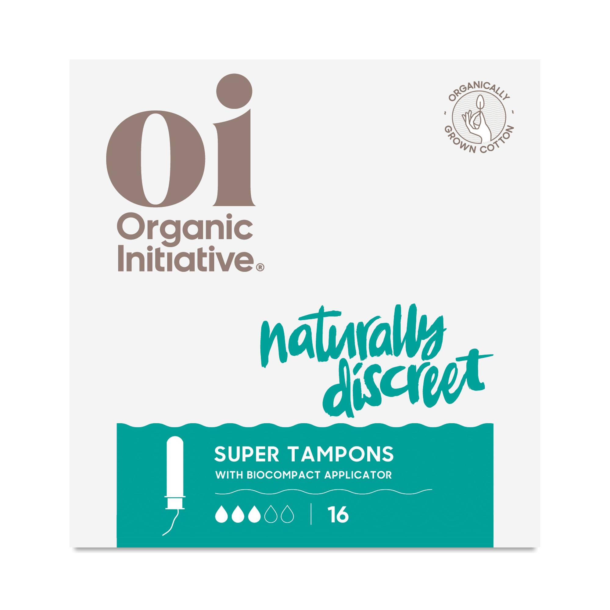 Organic Cotton Tampons with BioCompact Applicator, Super