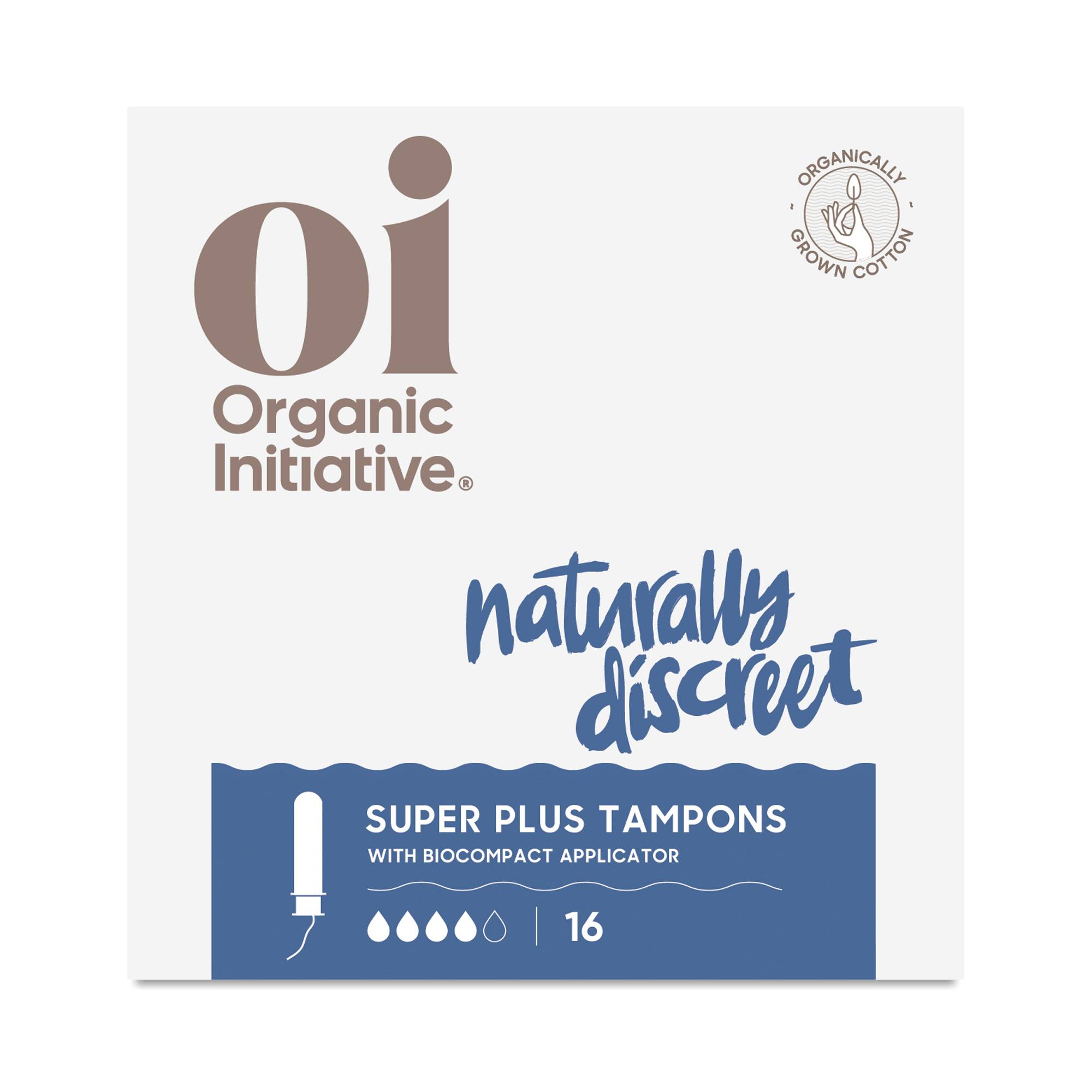 Organic Cotton Tampons with BioCompact Applicator, Super Plus