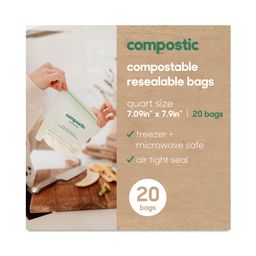 Compostable Quart-Sized Seal Top Bags