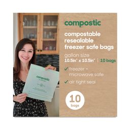 Compostable Gallon-Sized Freezer Seal Top Bags