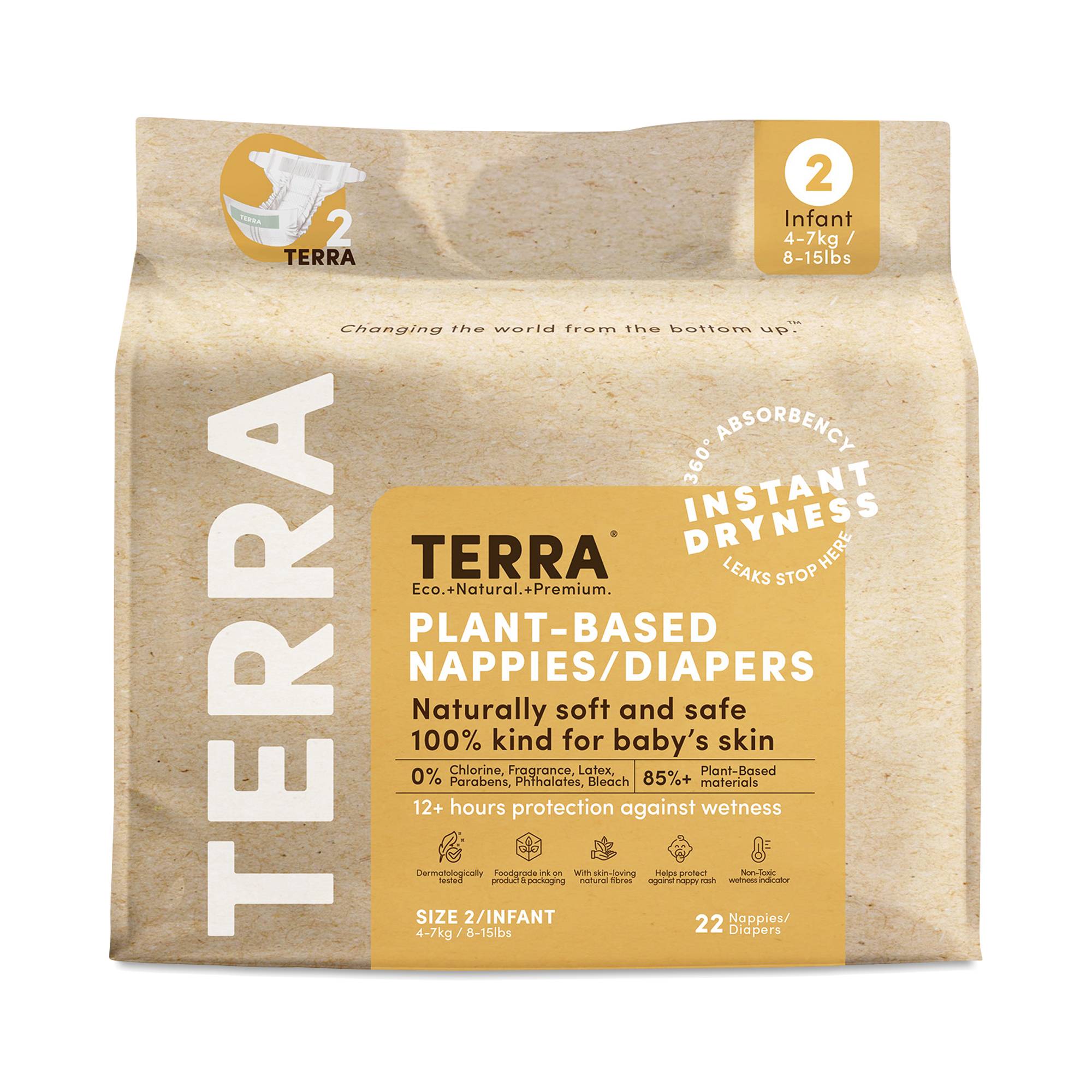 Plant-Based Diapers, Size 2 Infant