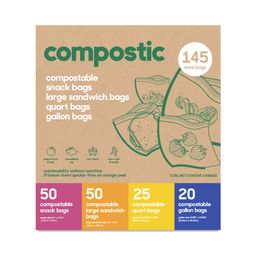 Compostable Snack Bags, Variety Pack