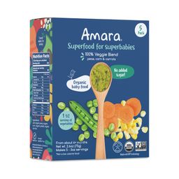 100% Veggie Blend Baby Food, Peas Corn & Carrot