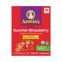 Organic Bunny Fruit Flavored Snacks, Summer Strawberry