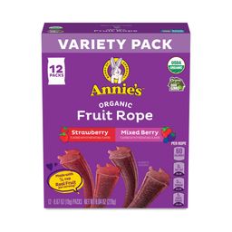 Organic Fruit Rope Snack Variety Pack, Strawberry & Mixed Berry