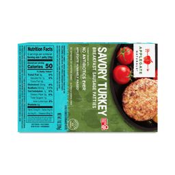 Breakfast Sausage Patties, Savory Turkey