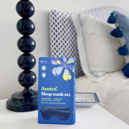 Weighted Sleep Mask Set with Cooling Gel Mask, Navy Blue