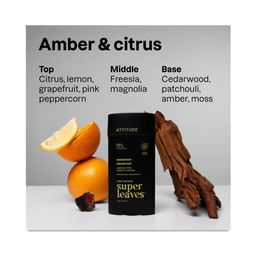 Super Leaves Men Deodorant, Amber & Citrus