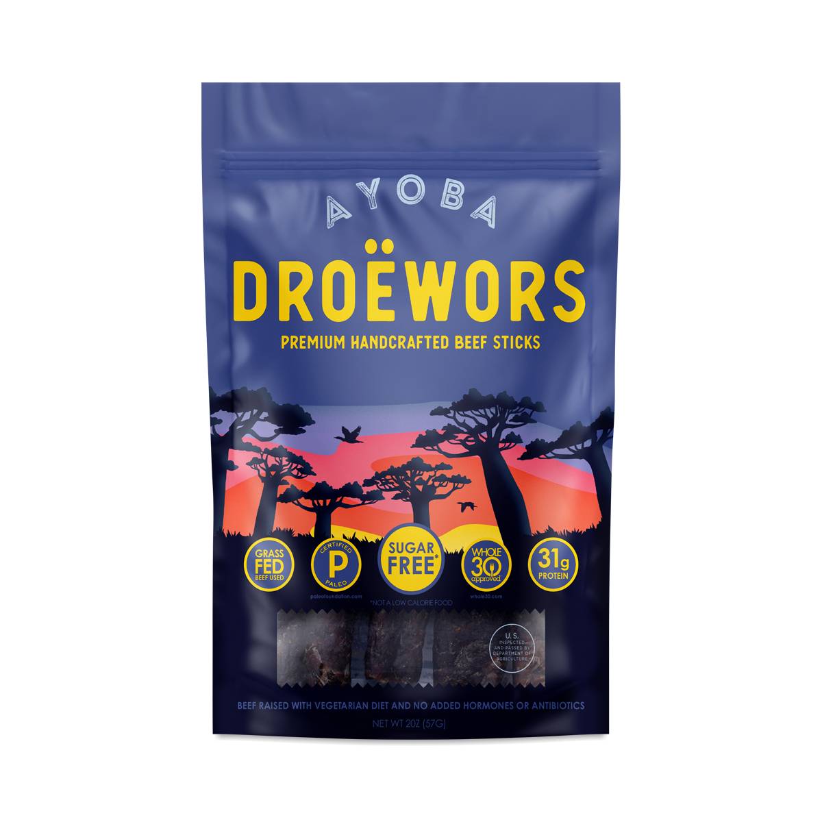 Grass Fed Droewors Beef Sticks