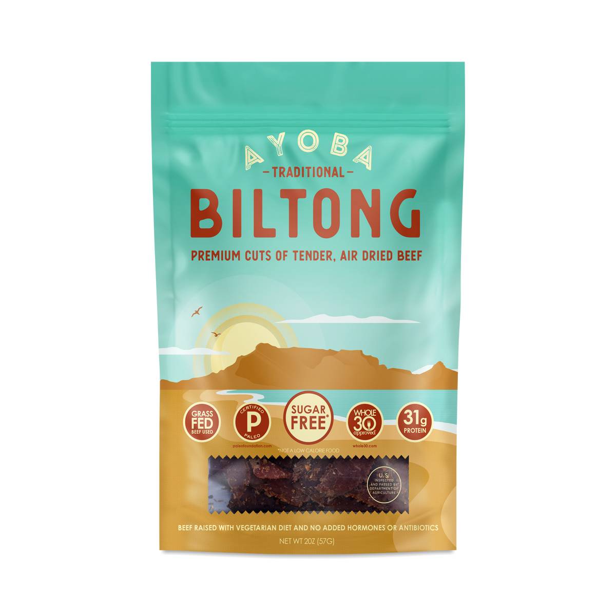 Grass Fed Biltong, Traditional Beef Slices