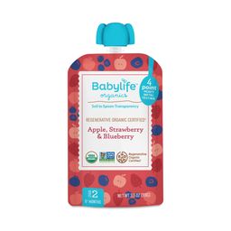 Stage 2 Baby Fruit Blend Pouches, Apple, Strawberry & Blueberry