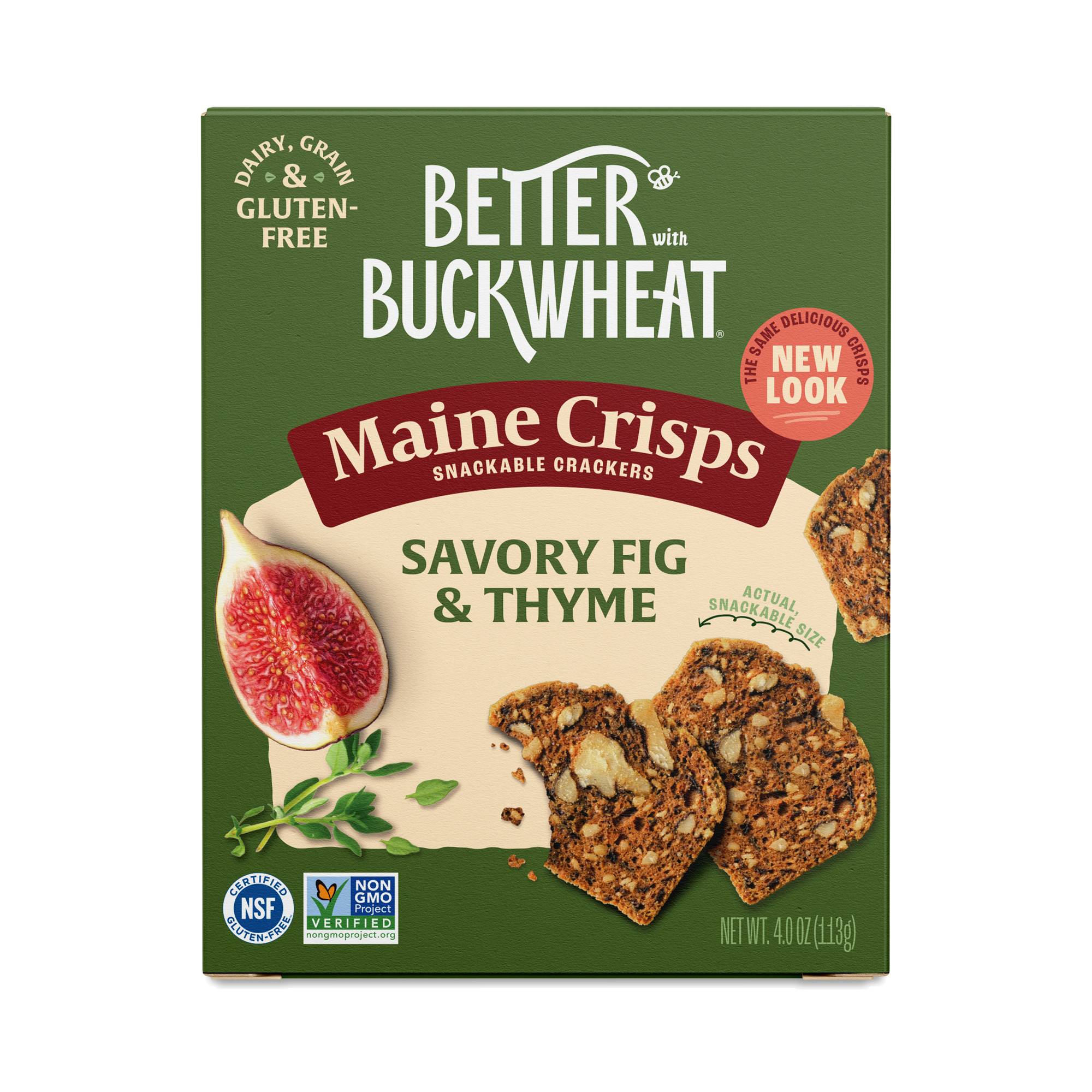 Maine Crisp Buckwheat Crackers, Savory Fig & Thyme