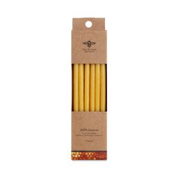 Pure Beeswax Tall Birthday Taper Candles, Natural